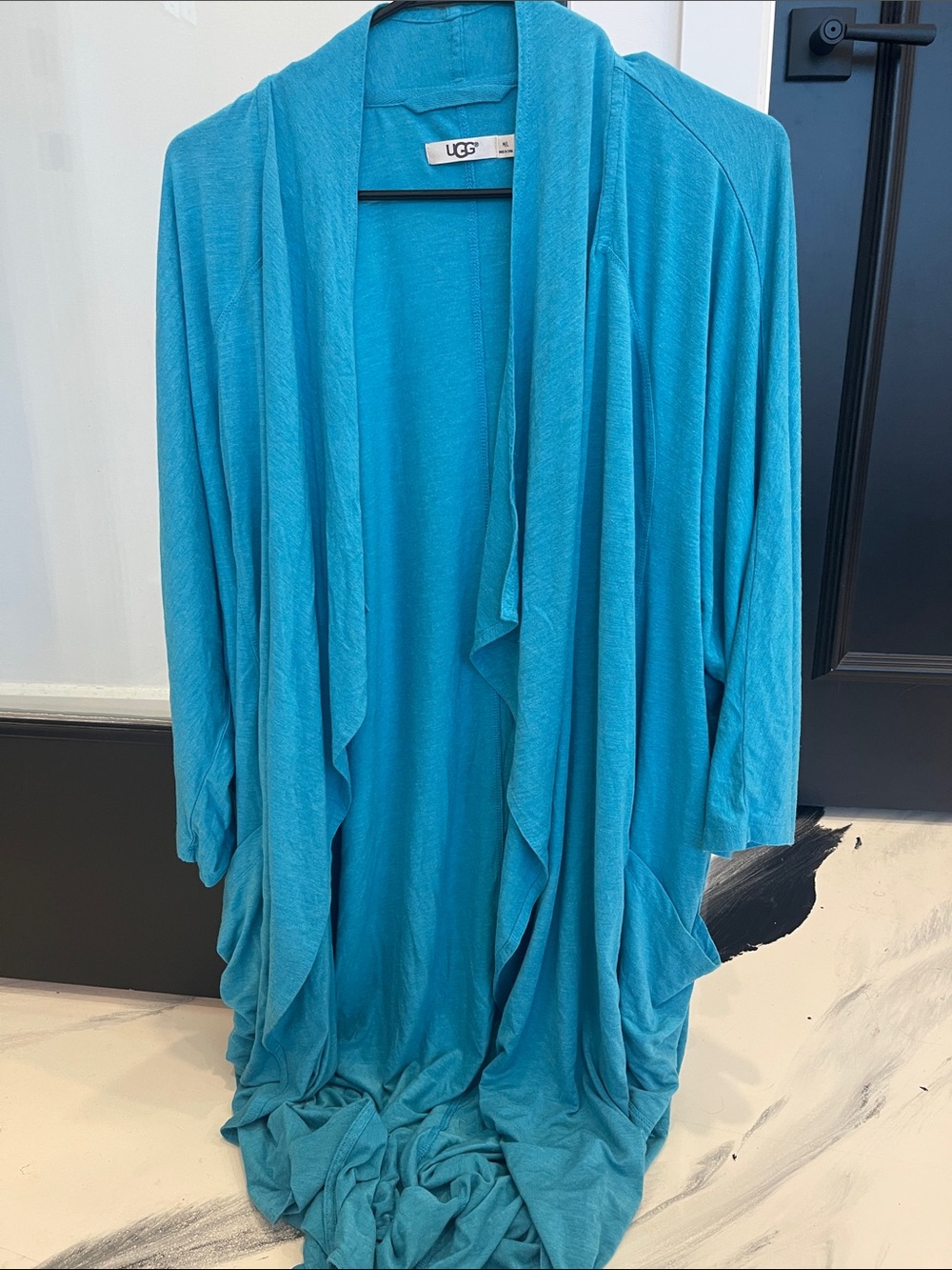 UGG Teal Open-Front Draped Cardigan
